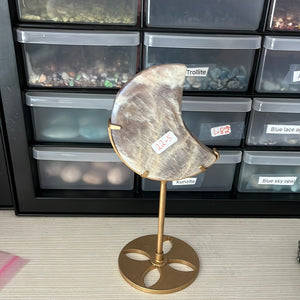 Moonstone moon with stand