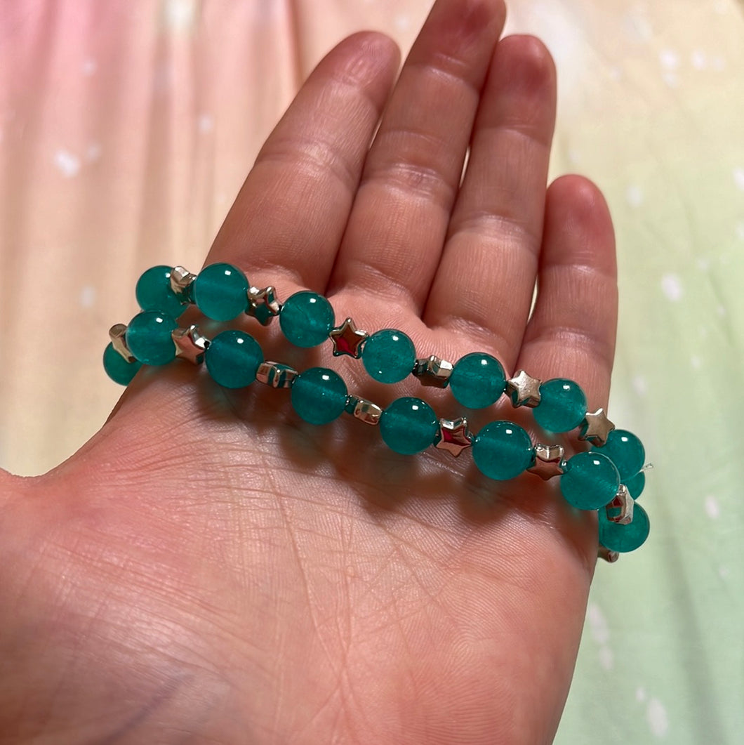 Teal chalcedony bracelet