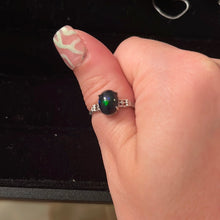 Black opal ring s925