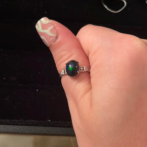 Black opal ring s925