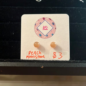 Peach moonstone earrings s925